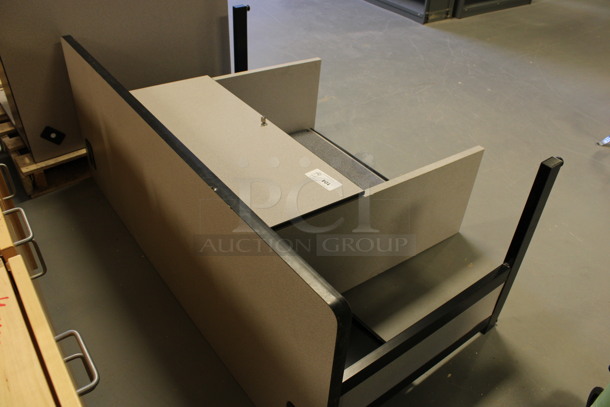 ALL ONE MONEY! Lot of Gray Pieces for Desk; 2 Desks, Filing Cabinet and Hutch! 60x24x29, 36x15x37.5, 16x21x28, 36x36x29, 48x24x13. (Room 130) - Image 3 of 8