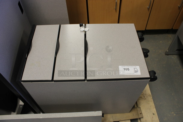 ALL ONE MONEY! Lot of Gray Pieces for Desk; 2 Desks, Filing Cabinet and Hutch! 60x24x29, 36x15x37.5, 16x21x28, 36x36x29, 48x24x13. (Room 130) - Image 6 of 8