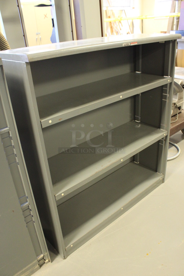 Gray Metal 3 Tier Bookshelf. 37.5x14.5x42. (Room 130) - Image 2 of 4