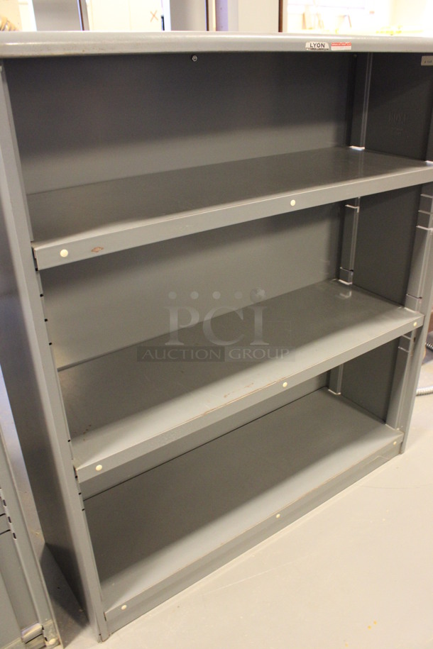 Gray Metal 3 Tier Bookshelf. 37.5x14.5x42. (Room 130) - Image 3 of 4