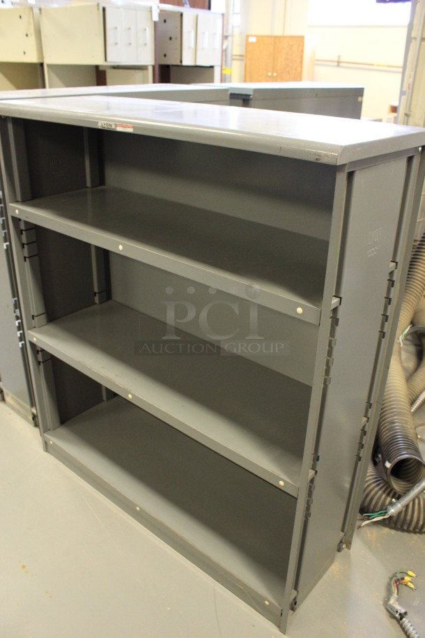 Gray Metal 3 Tier Bookshelf. 37.5x14.5x42. (Room 130) - Image 4 of 4