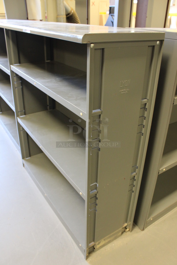 Gray Metal 3 Tier Bookshelf. 37.5x14.5x42. (Room 130) - Image 3 of 3
