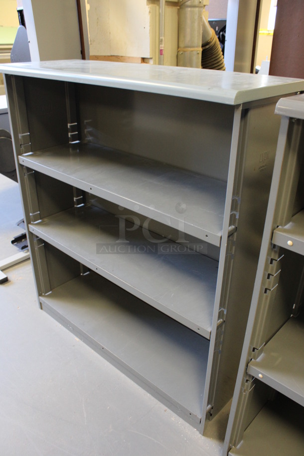 Gray Metal 3 Tier Bookshelf. 37.5x14.5x42. (Room 130) - Image 2 of 4