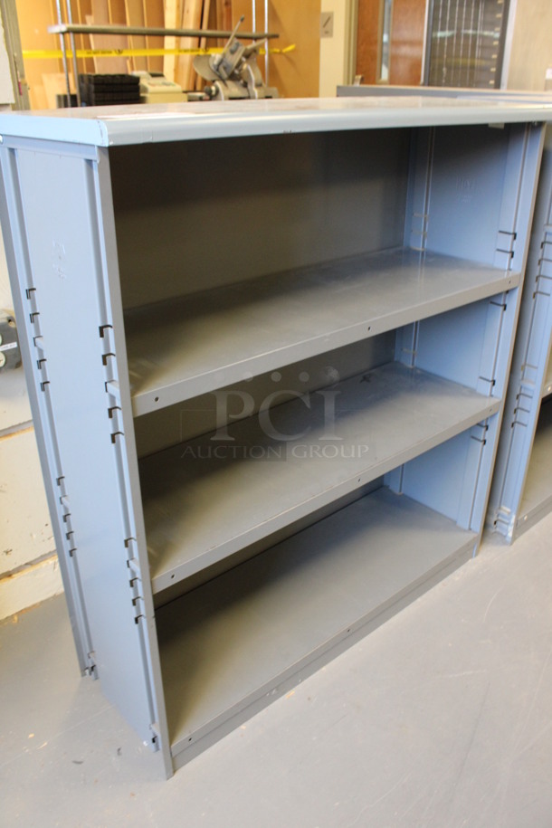 Gray Metal 3 Tier Bookshelf. 37.5x14.5x42. (Room 130) - Image 3 of 4