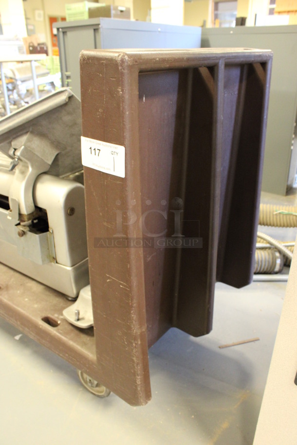 Brown Poly Cart w/ Push Handle on Commercial Casters. Does Not Come w/ Meat Slicer. 24x42x36.5. (Room 130) - Image 2 of 4