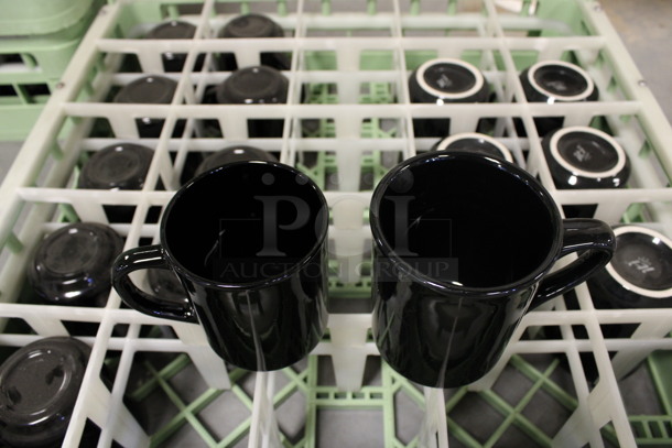 16 Black Mugs in Dish Caddy. 4x3x3.5, 4.5x3x4. 16 Times Your Bid! (Room 130) - Image 2 of 3