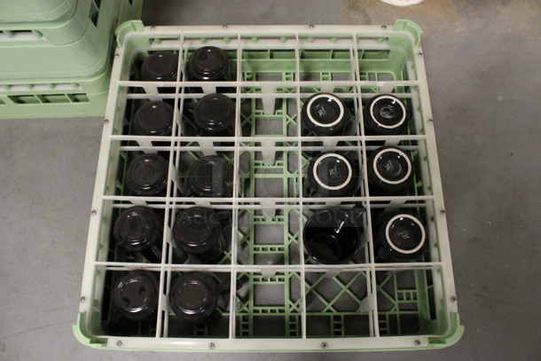 16 Black Mugs in Dish Caddy. 4x3x3.5, 4.5x3x4. 16 Times Your Bid! (Room 130) - Image 3 of 3