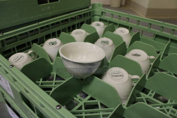 10 White Ceramic Mugs in Dish Caddy. 4.5x4x2.5. 10 Times Your Bid! (Room 130) - Image 2 of 4