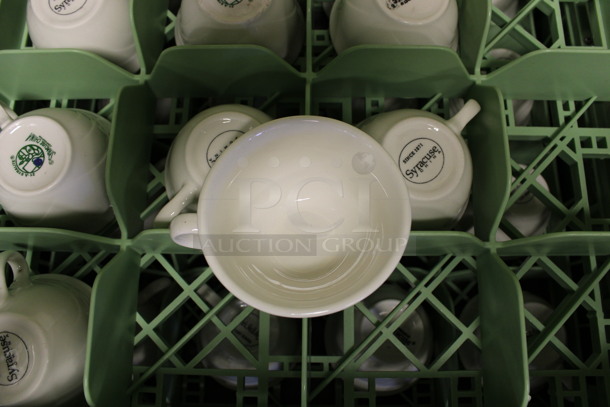 10 White Ceramic Mugs in Dish Caddy. 4.5x4x2.5. 10 Times Your Bid! (Room 130) - Image 3 of 4