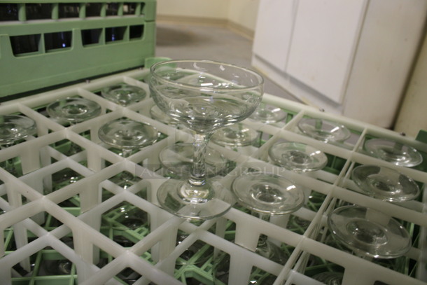 25 Stout Champagne Glasses in Dish Caddy. 3.25x3.25x4.25. 25 Times Your Bid! (Room 130) - Image 2 of 3