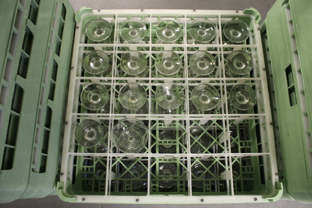25 Stout Champagne Glasses in Dish Caddy. 3.25x3.25x4.25. 25 Times Your Bid! (Room 130) - Image 3 of 3