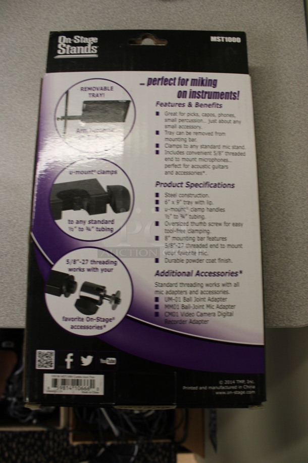 BRAND NEW IN BOX! On Stage Hands U Mount Combo Accessory Tray. 6.5x9.5x0.5. (2nd Floor: Room 220) - Image 3 of 3