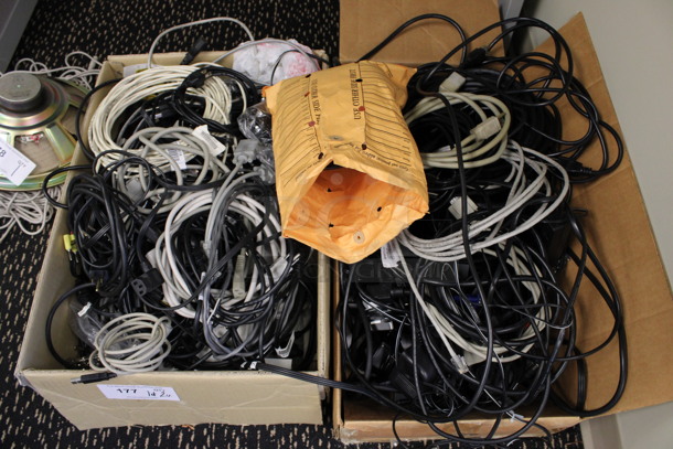 ALL ONE MONEY! Lot of 2 Boxes of Various Wires! (2nd Floor: Room 220)