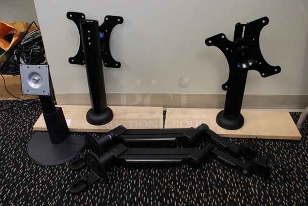 ALL ONE MONEY! Lot of 3 Metal Computer Stands; 2 Are Attached to Boards. Includes 11x7.5x15. (2nd Floor: Room 220) - Image 1 of 5