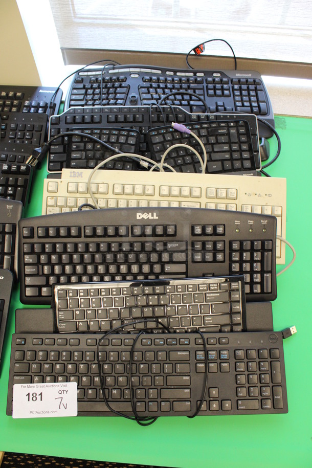 7 Various Computer Keyboards Including IBM and Dell. Includes 18x7.5x1. 7 Times Your Bid! (2nd Floor: Room 220)