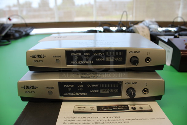 2 Edirol Studio Canvas SD-20 24 Bit Digital Sound Module. 8x6x1.5. 2 Times Your Bid! (2nd Floor: Room 220)