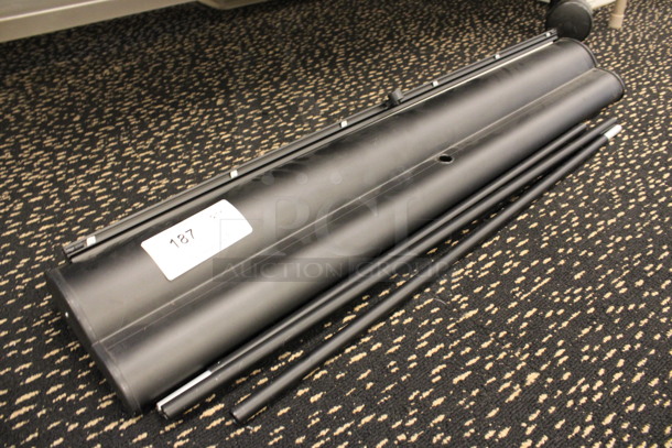 Black Floor Style Pull Out Sign. 37.5x7.5x3.5 - Image 1 of 2