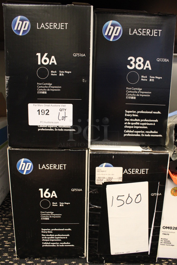 ALL ONE MONEY! Lot of 5 Boxes of Various Toner Including HP 16A and HP 38A. (2nd Floor: Room 220) - Image 2 of 4