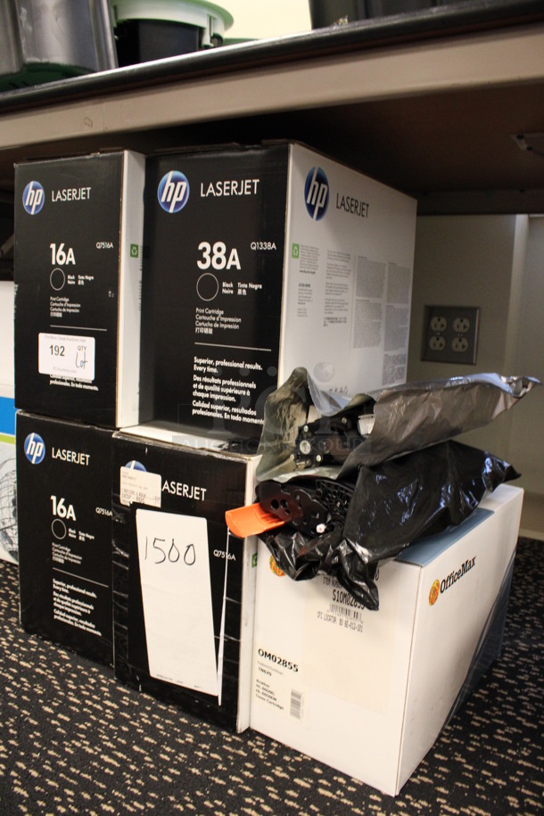 ALL ONE MONEY! Lot of 5 Boxes of Various Toner Including HP 16A and HP 38A. (2nd Floor: Room 220) - Image 3 of 4