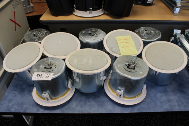 10 JBL Model 26CT Ceiling Loudspeakers w/ Metal Flush Ceiling Mount Brackets. 10x10x8. 10 Times Your Bid! (2nd Floor: Room 220)