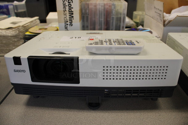 Sanyo Model PLC-XK3010 Projector w/ Remote. 10-120 Volts, 1 Phase. 13x10x4. (2nd Floor: Room 220)