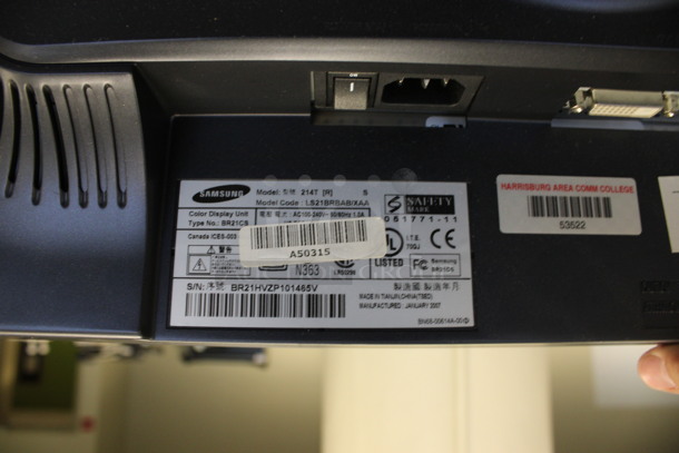 Samsung Model LS21BRBAB/XAA 21" Monitor. (2nd Floor: Room 220) - Image 3 of 5