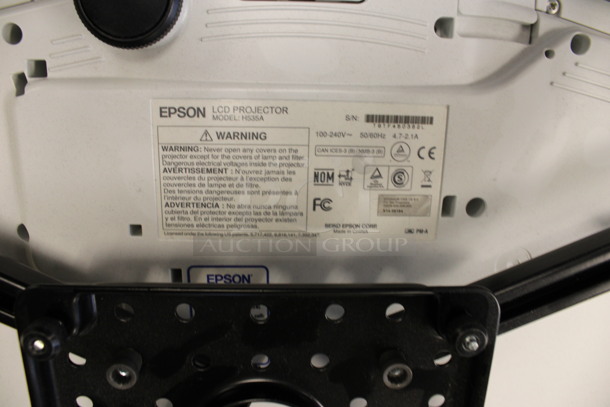 Epson Model H535A LCD Projector. 100-240 Volts, 1 Phase. 20x20x8. (2nd Floor: Room 220) - Image 4 of 4