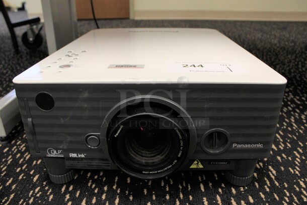 Panasonic Model PT-D3500U DLP Projector. 120 Volts, 1 Phase. 13x18x6.5. (2nd Floor: Room 220)