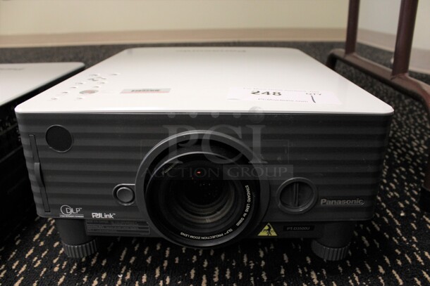 Panasonic Model PT-D3500U DLP Projector. 120 Volts, 1 Phase. 13x18x6.5. (2nd Floor: Room 220)