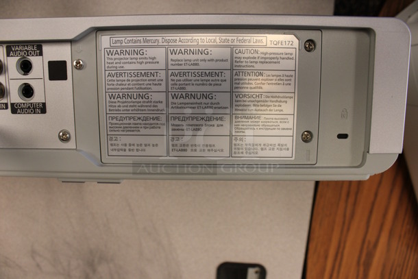 Panasonic Model PT-LB80NTU LCD Projector. 100-240 Volts, 1 Phase. 14.5x9.5x3.5. (2nd Floor: Room 220) - Image 5 of 7