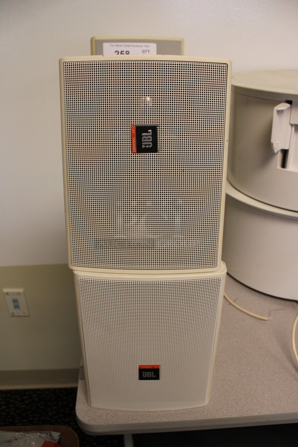 2 JBL Control 25T Speakers. 7.5x6x9.5. 2 Times Your Bid! (2nd Floor: Room 220)