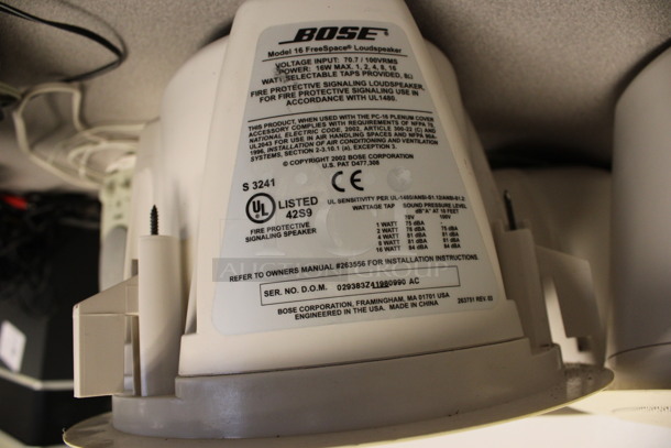 4 Bose 16 FreeSpace Ceiling Mount Flush Loudspeakers. 9.5x9.5x7. 4 Times Your Bid! (2nd Floor: Room 220) - Image 3 of 5