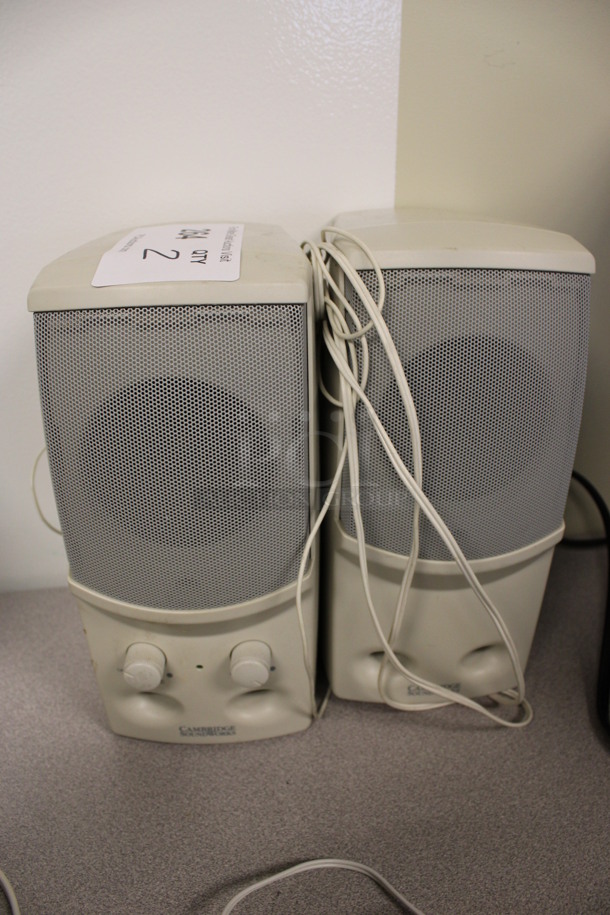 2 Cambridge Soundworks Speakers. 4x5x9. 2 Times Your Bid! (2nd Floor: Room 220)