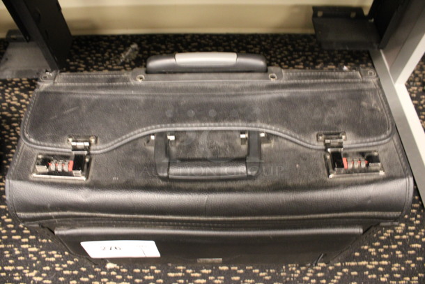 Black Lockable Briefcase Bag w/ Handle on Wheels. Does Not Have Combination. 19x9.5x14. (2nd Floor: Room 220) - Image 2 of 5