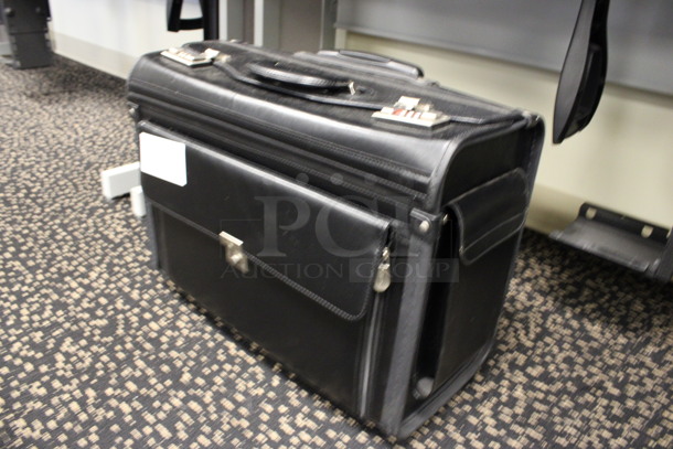Black Lockable Briefcase Bag w/ Handle on Wheels. Does Not Have Combination. 19x9.5x14. (2nd Floor: Room 220) - Image 2 of 4