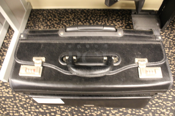 Black Lockable Briefcase Bag w/ Handle on Wheels. Does Not Have Combination. 19x9.5x14. (2nd Floor: Room 220) - Image 3 of 4