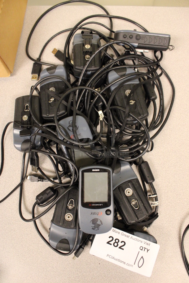 ALL ONE MONEY! Lot of 10 Garmin etrex Legend G GPS. 2x4x1. (2nd Floor: Room 220)