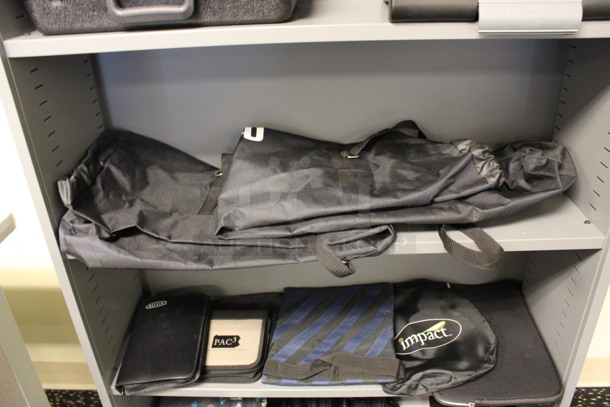 ALL ONE MONEY! Lot of Various Laptop Bags, Hard Cases and Bags on Gray Metal Bookshelf! 36x12x54.5. (2nd Floor: Room 220) - Image 4 of 5