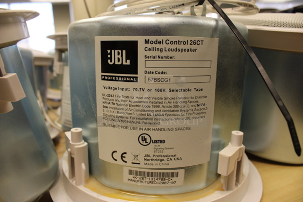 10 JBL Model 26CT Ceiling Loudspeakers w/ Metal Flush Ceiling Mount Brackets. 10x10x8. 10 Times Your Bid! (2nd Floor: Room 220) - Image 4 of 4