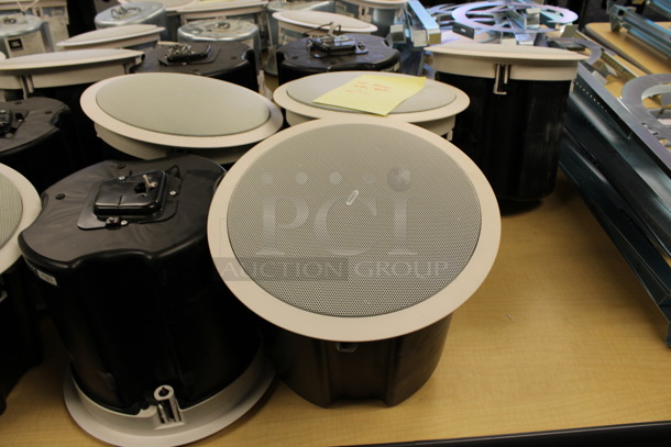 10 Tannoy Model CVS 6 Ceiling Loudspeakers w/ Metal Flush Ceiling Mount Brackets. 11x11x10. 10 Times Your Bid! (2nd Floor: Room 220) - Image 1 of 5