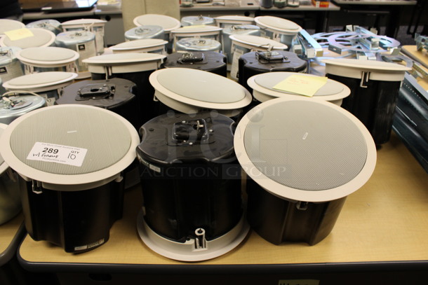 10 Tannoy Model CVS 6 Ceiling Loudspeakers w/ Metal Flush Ceiling Mount Brackets. 11x11x10. 10 Times Your Bid! (2nd Floor: Room 220) - Image 2 of 5