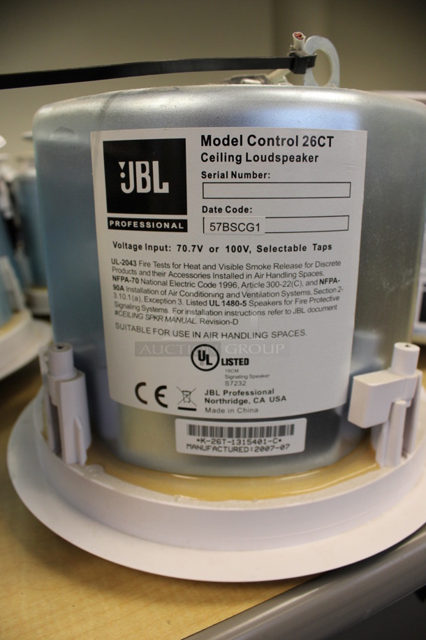 10 JBL Model 26CT Ceiling Loudspeakers w/ Metal Flush Ceiling Mount Brackets. 10x10x8. 10 Times Your Bid! (2nd Floor: Room 220) - Image 3 of 4