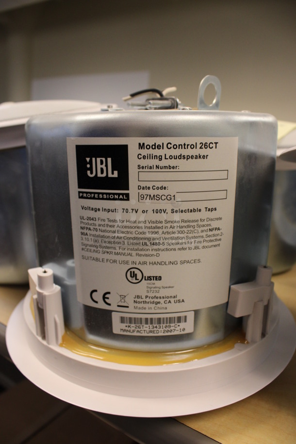 10 JBL Model 26CT Ceiling Loudspeakers w/ Metal Flush Ceiling Mount Brackets. 10x10x8. 10 Times Your Bid! (2nd Floor: Room 220) - Image 5 of 5