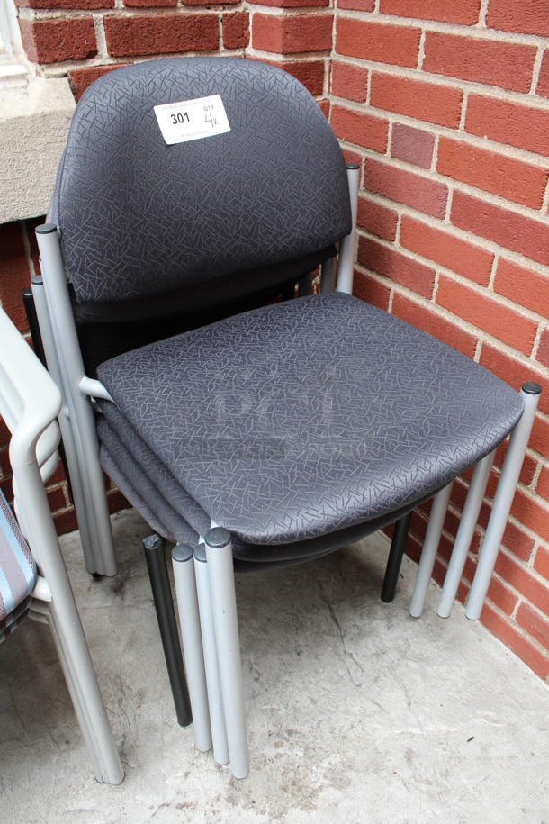 4 Patterned Chairs Including Dark Gray/Black and Purple. 19x17x32. 4 Times Your Bid! (Atrium) - Image 2 of 5