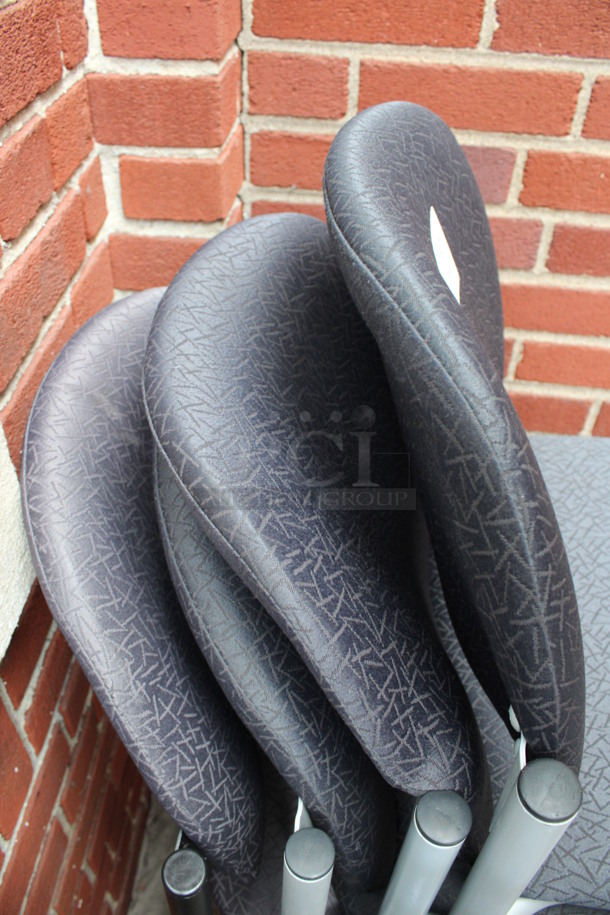 4 Patterned Chairs Including Dark Gray/Black and Purple. 19x17x32. 4 Times Your Bid! (Atrium) - Image 5 of 5