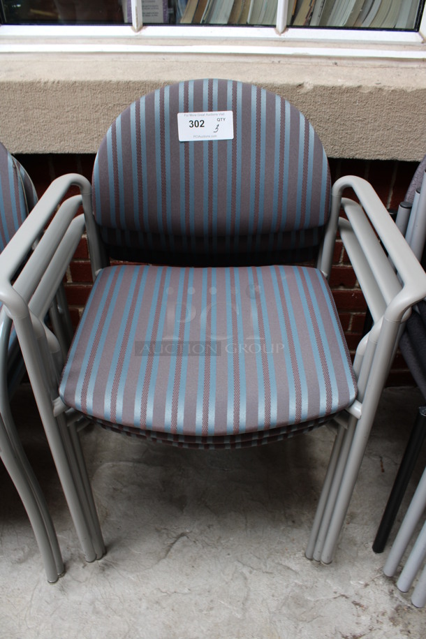3 Striped Chairs w/ Arm Rests. 23x17x31. 3 Times Your Bid! (Atrium) - Image 1 of 3