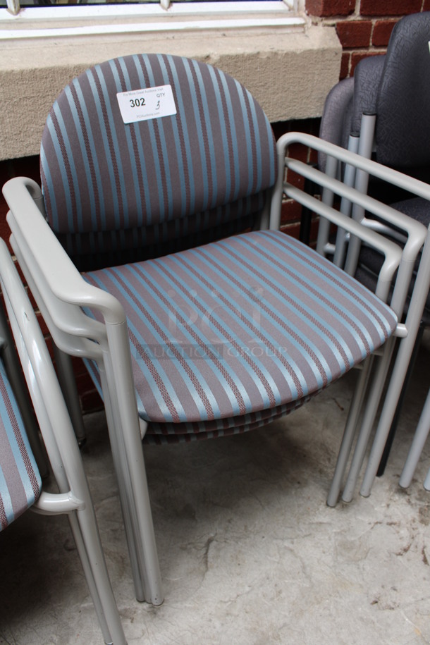 3 Striped Chairs w/ Arm Rests. 23x17x31. 3 Times Your Bid! (Atrium) - Image 3 of 3