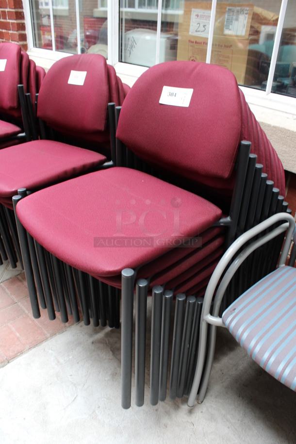 9 Maroon Chairs. 19x16x32. 9 Times Your Bid! (Atrium) - Image 3 of 4