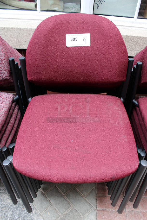 9 Maroon Chairs. 19x16x32. 9 Times Your Bid! (Atrium) - Image 1 of 4