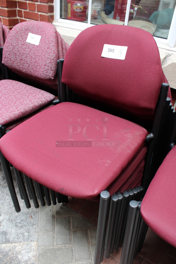 9 Maroon Chairs. 19x16x32. 9 Times Your Bid! (Atrium) - Image 2 of 4